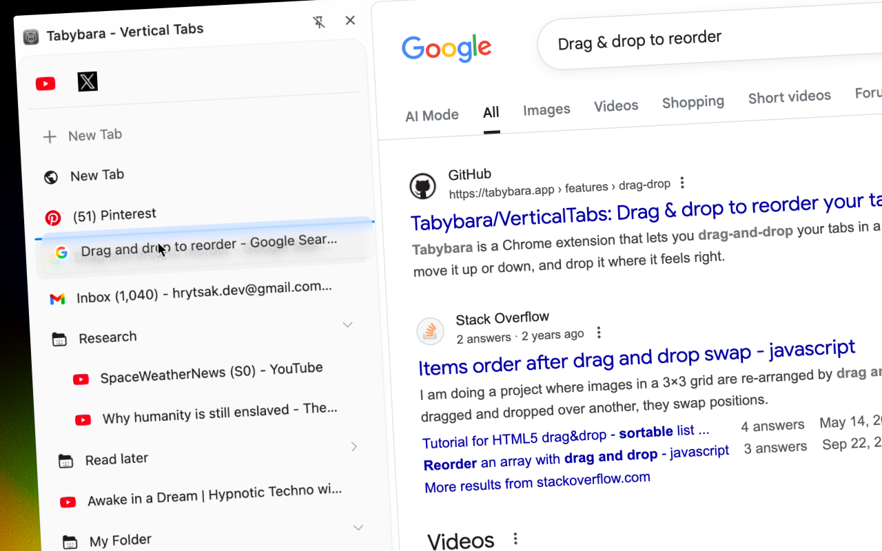 Vertical Tabs - Tabybara chrome谷歌浏览器插件_扩展第5张截图