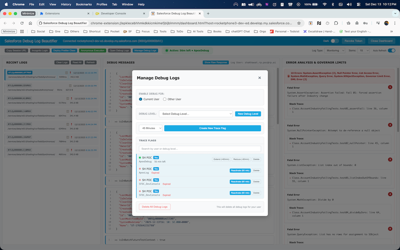 Salesforce Debug Log Beautifier chrome谷歌浏览器插件_扩展第1张截图