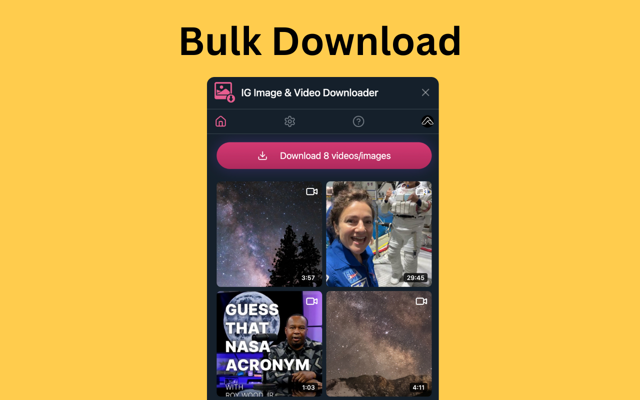 Image & Video Downloader for Ins chrome谷歌浏览器插件_扩展第2张截图