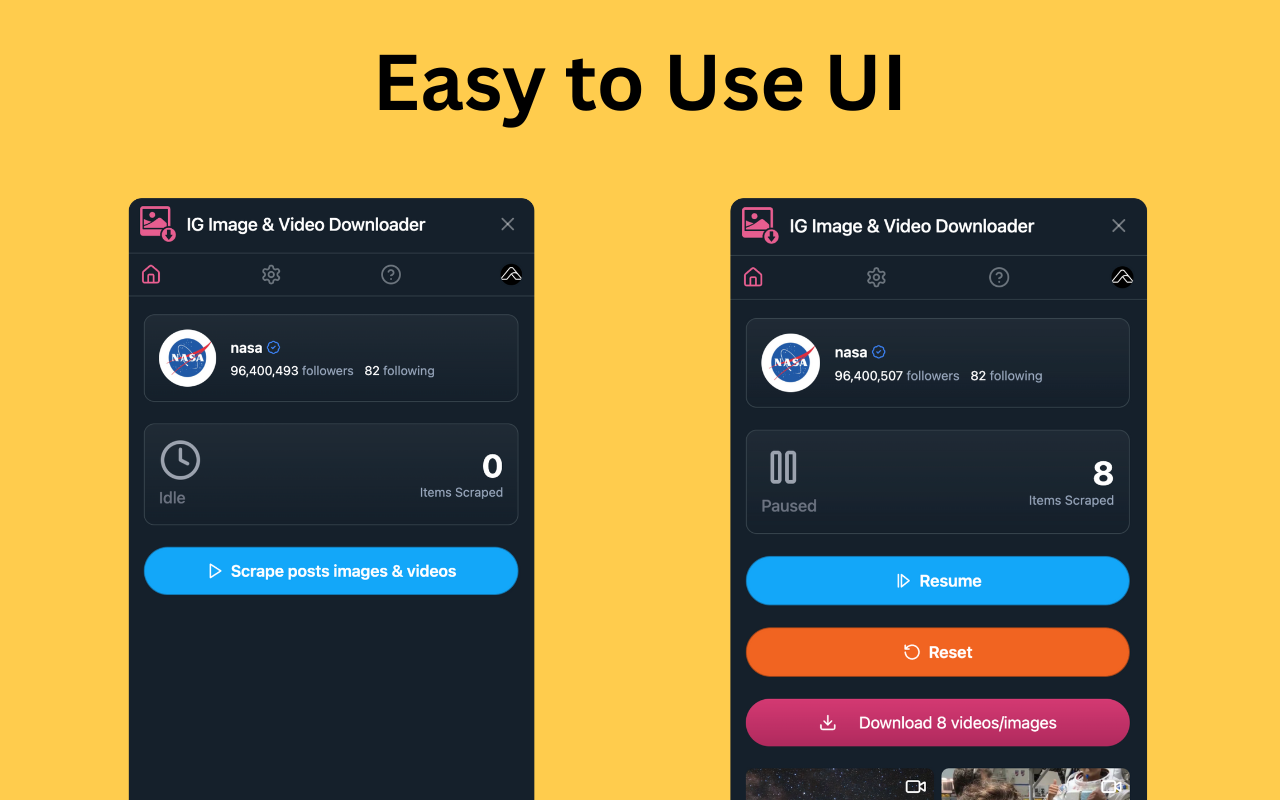 Image & Video Downloader for Ins chrome谷歌浏览器插件_扩展第3张截图