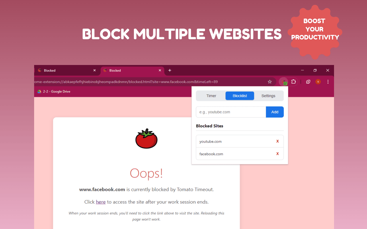Tomato Timeout - ADHD Focus Timer + Site Blocking™ chrome谷歌浏览器插件_扩展第3张截图