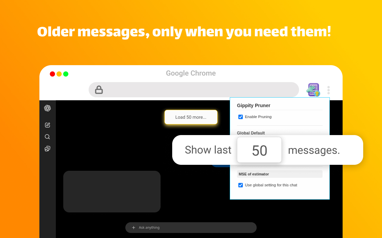 Gippity Pruner - fix long GPT chats chrome谷歌浏览器插件_扩展第2张截图