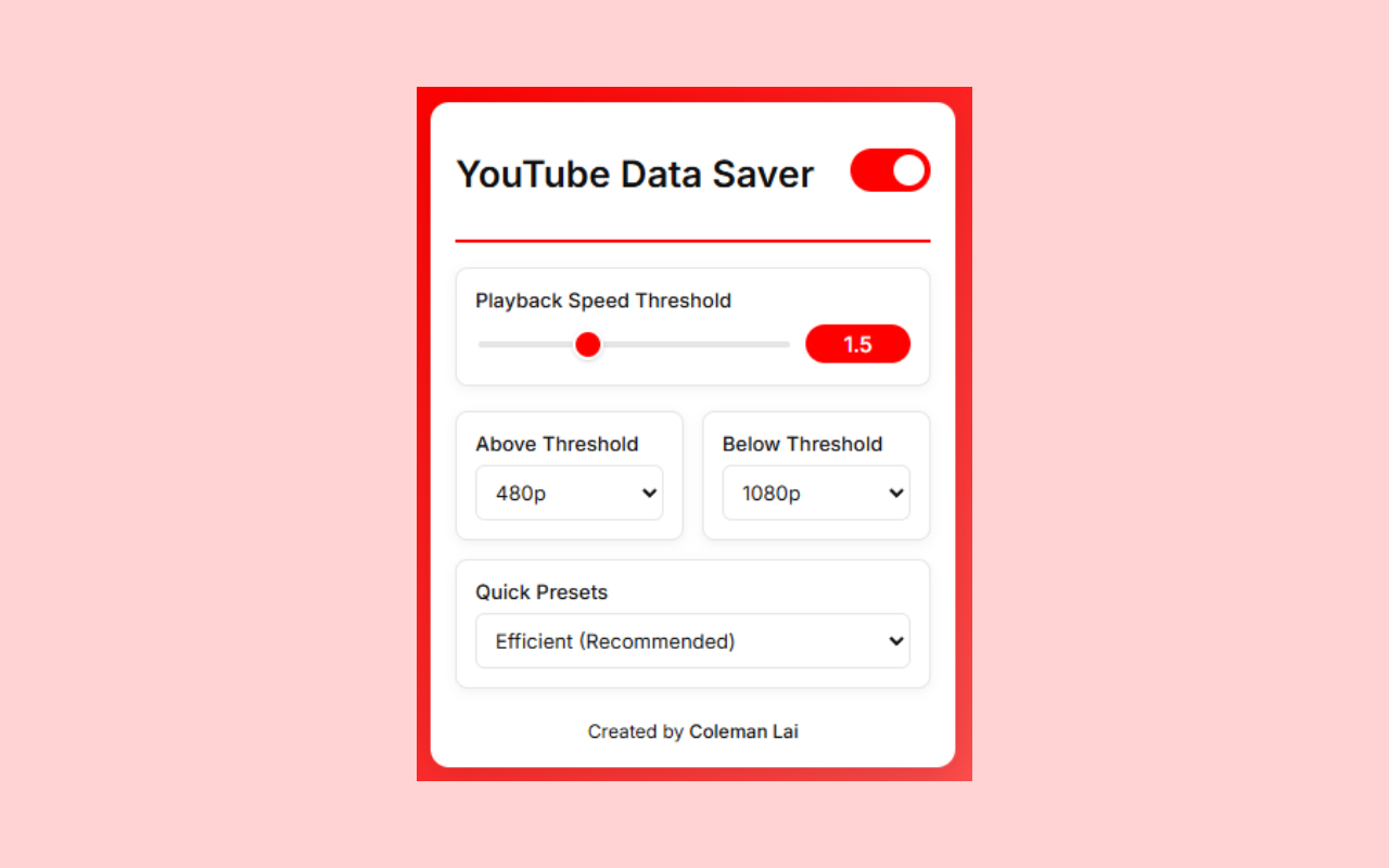 YouTube Data Saver chrome谷歌浏览器插件_扩展第1张截图