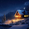 Winter Cabin on a Forest Night Live Wallpaper
