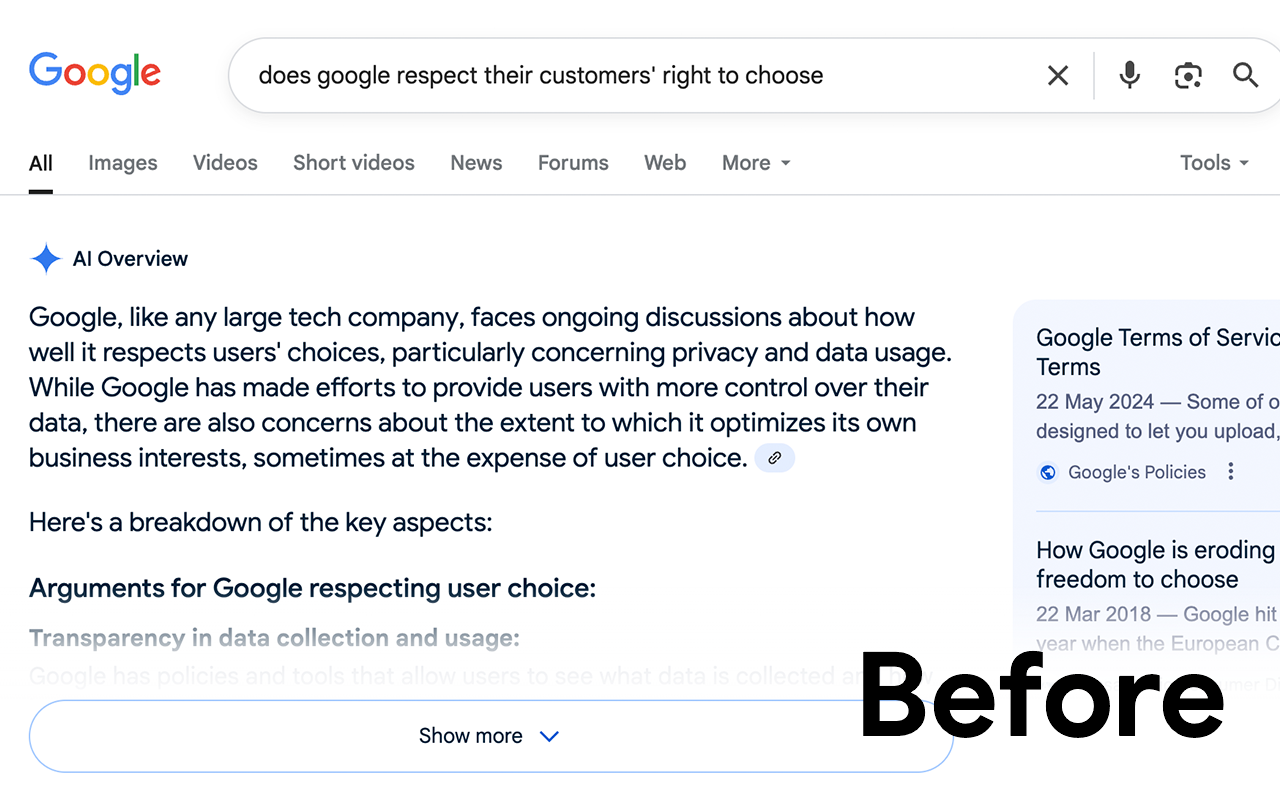 Gemi-no: Disable AI Overviews chrome谷歌浏览器插件_扩展第2张截图