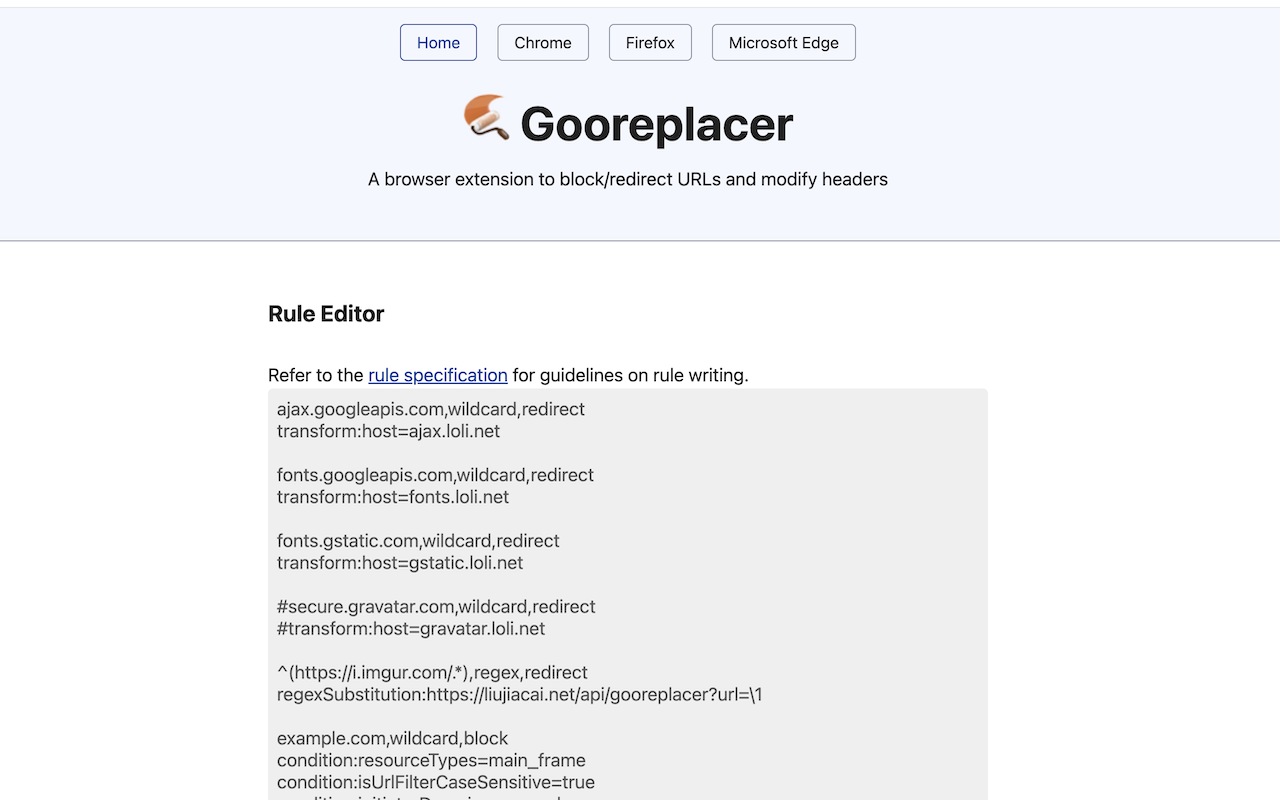 Gooreplacer chrome谷歌浏览器插件_扩展第2张截图
