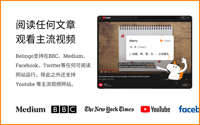 Relingo - 在浏览网站和观看YouTube时掌握词汇 chrome谷歌浏览器插件_扩展第3张截图