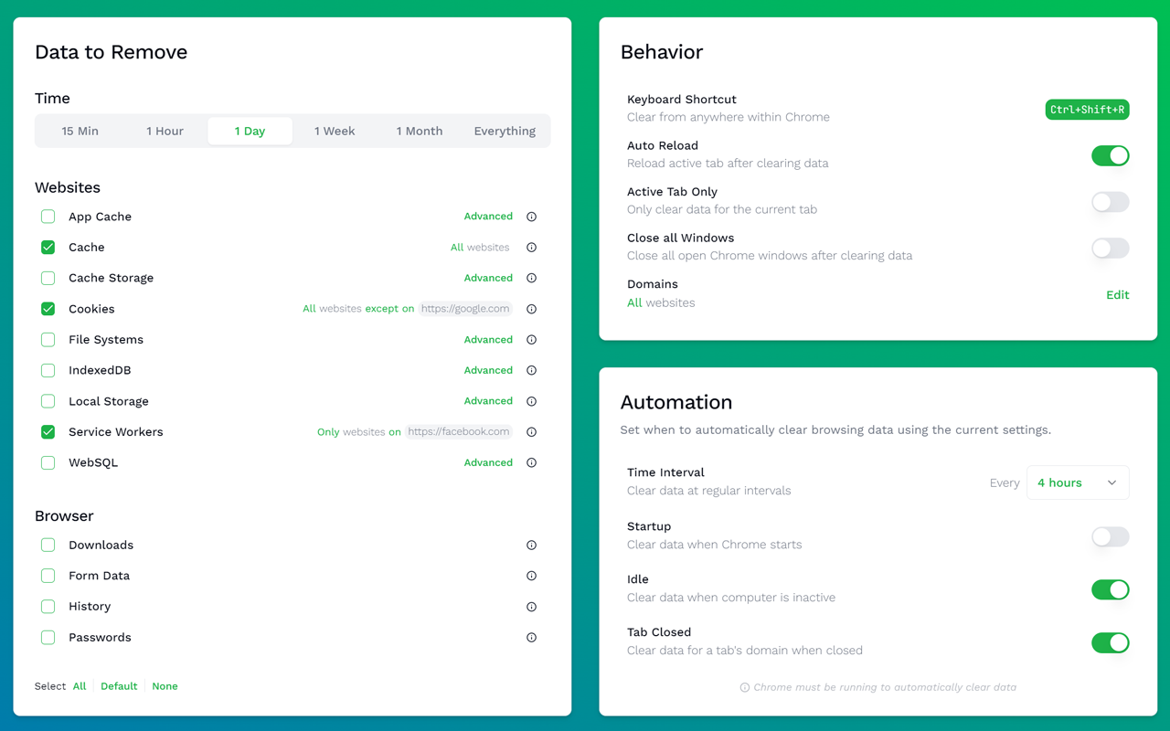 Clear Cache chrome谷歌浏览器插件_扩展第1张截图