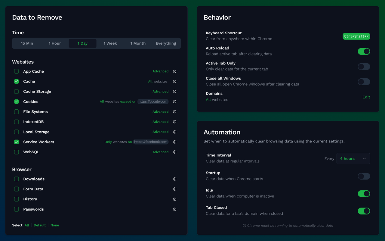 Clear Cache chrome谷歌浏览器插件_扩展第2张截图