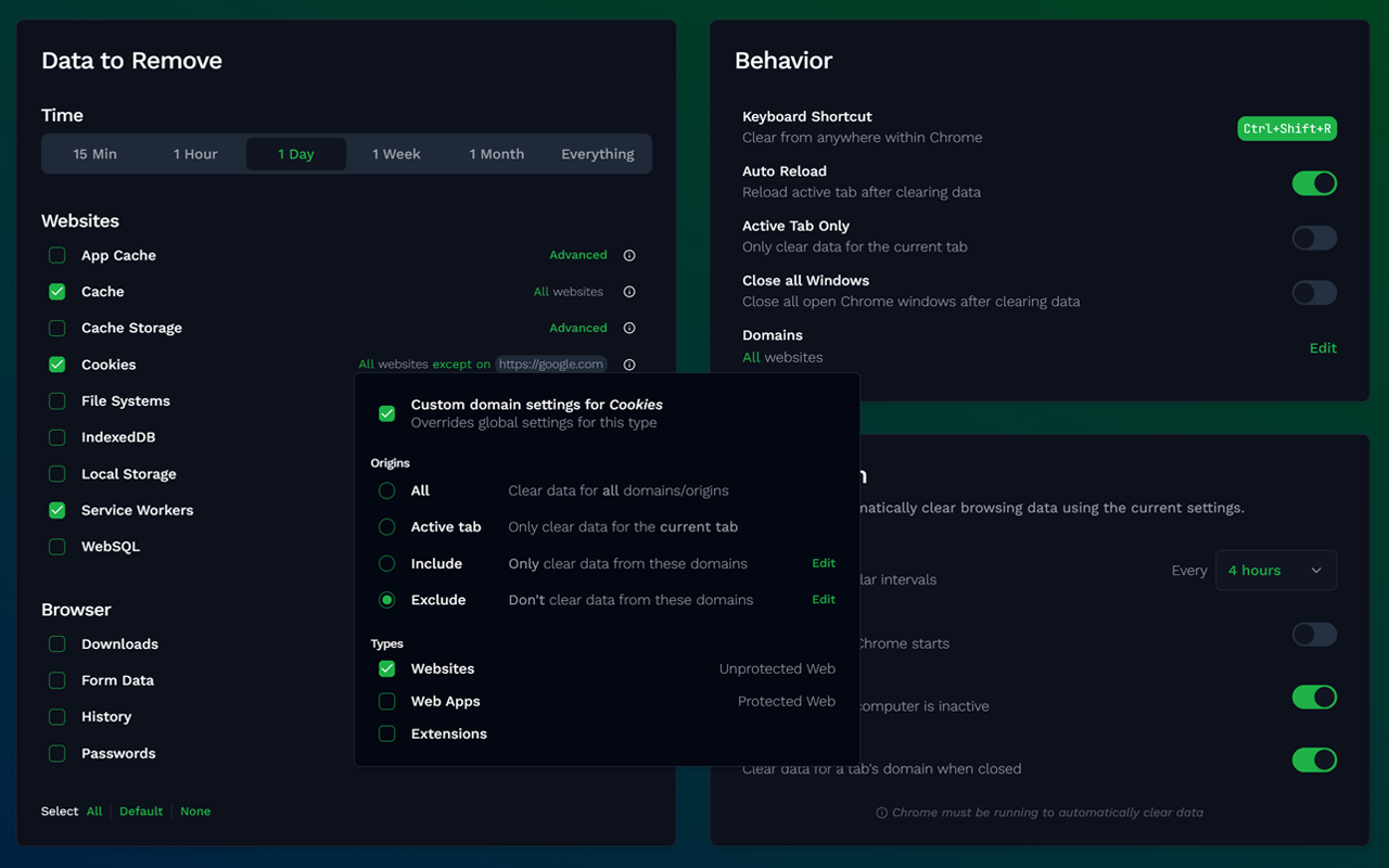 Clear Cache chrome谷歌浏览器插件_扩展第5张截图