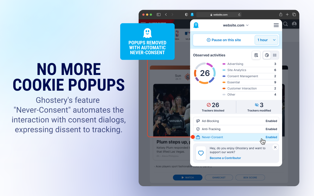 Ghostery 跟踪器和广告拦截器 - 隐私广告拦截器 chrome谷歌浏览器插件_扩展第1张截图