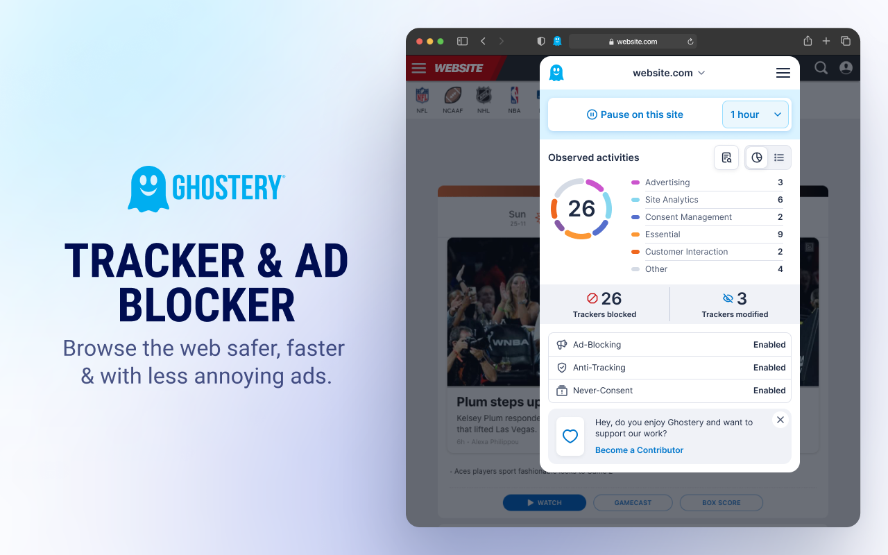 Ghostery 跟踪器和广告拦截器 - 隐私广告拦截器 chrome谷歌浏览器插件_扩展第2张截图