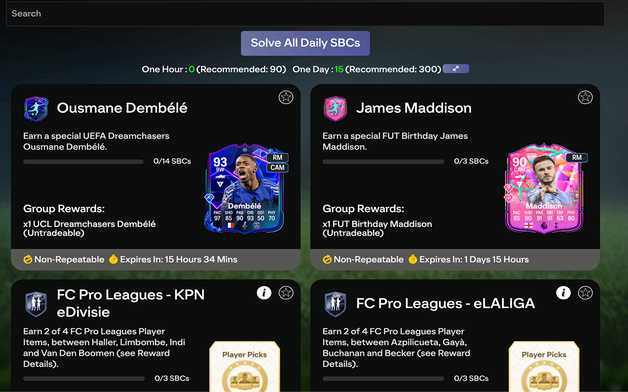FC26 Enhancer | SBC Solver, Trader & Keyboard Shortcuts chrome谷歌浏览器插件_扩展第3张截图