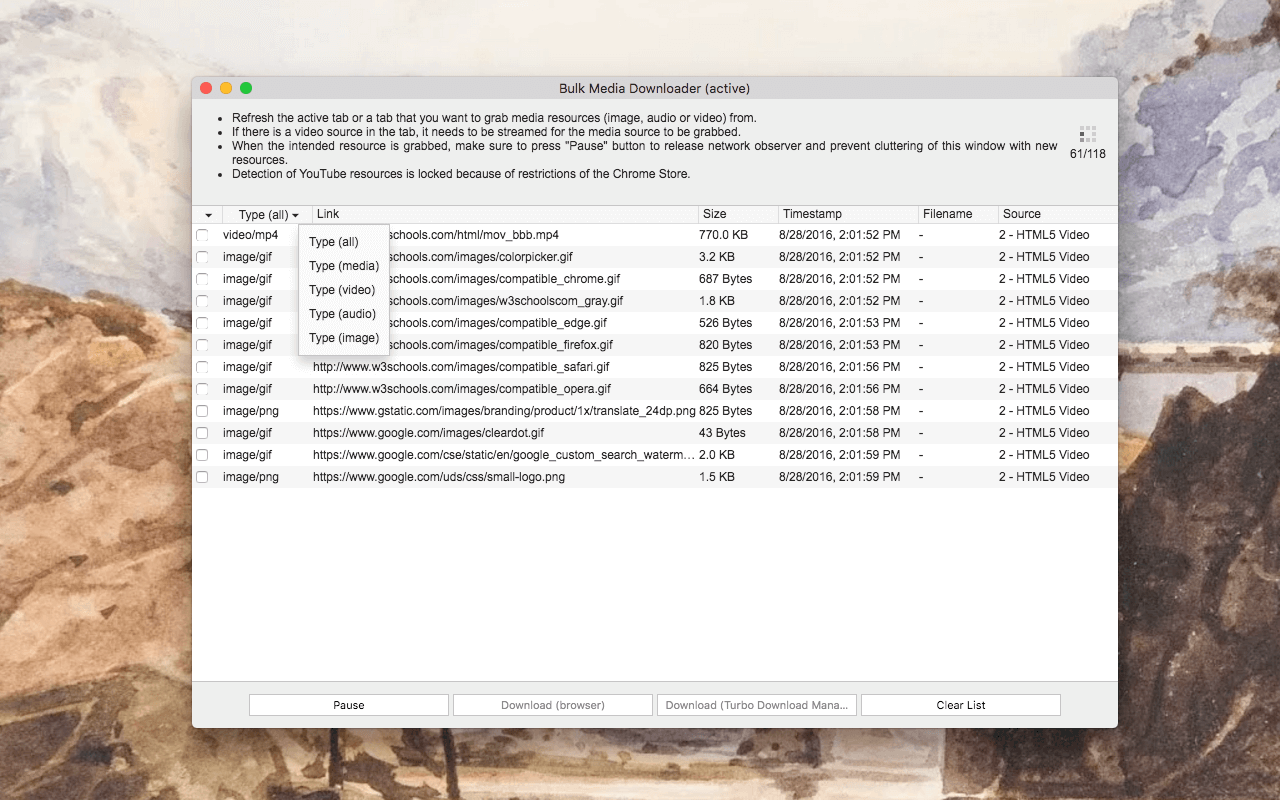 Bulk Media Downloader chrome谷歌浏览器插件_扩展第1张截图