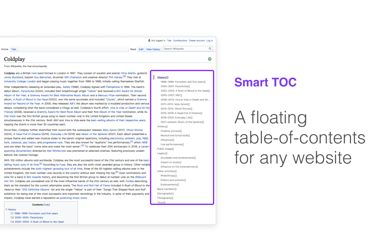 Smart TOC chrome谷歌浏览器插件_扩展第3张截图