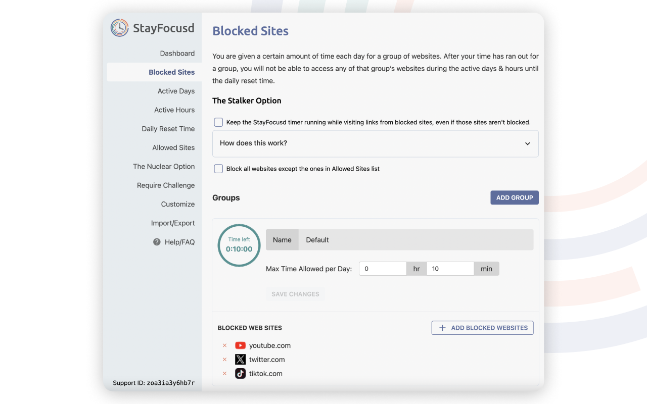 StayFocusd – Website Blocker & Focus Timer & Shorts Blocker chrome谷歌浏览器插件_扩展第6张截图