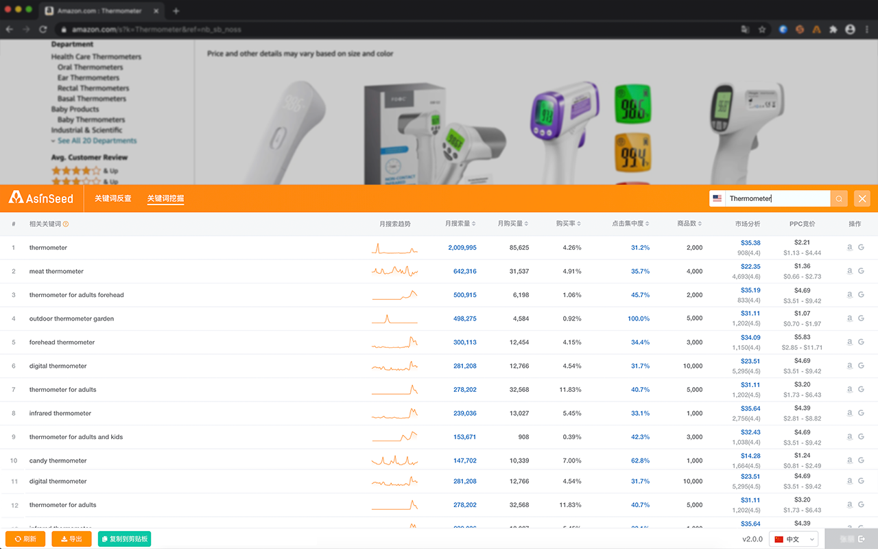 AsinSeed - 最靠谱的亚马逊关键词反查工具 chrome谷歌浏览器插件_扩展第2张截图