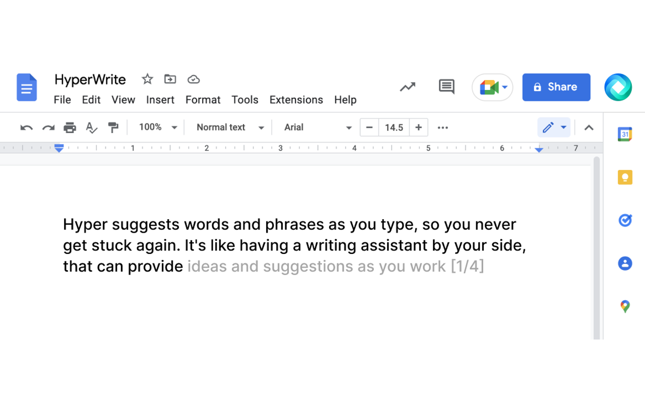 HyperWrite - AI Writing Assistant chrome谷歌浏览器插件_扩展第3张截图