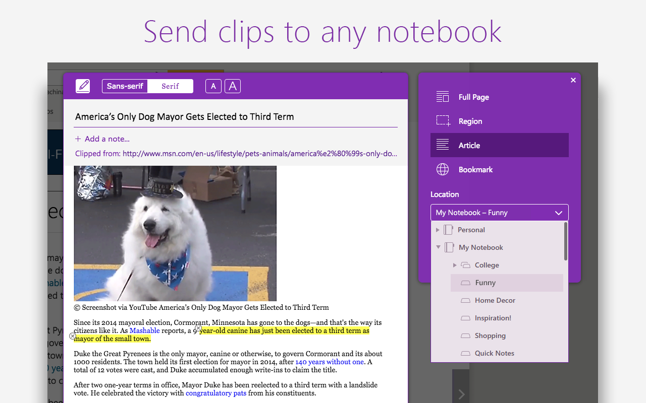OneNote Web Clipper chrome谷歌浏览器插件_扩展第4张截图
