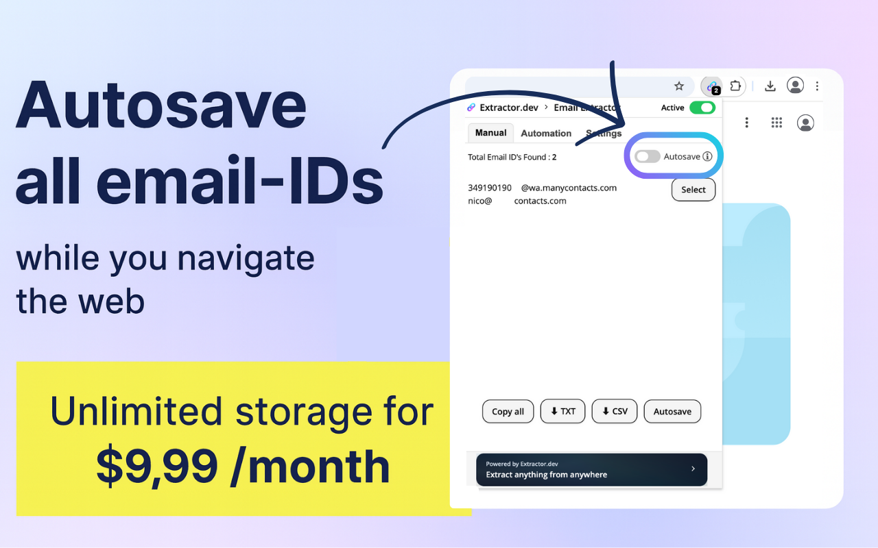 Email Extractor chrome谷歌浏览器插件_扩展第2张截图