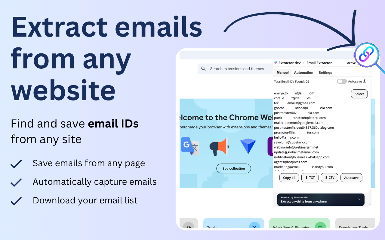 Email Extractor chrome谷歌浏览器插件_扩展第3张截图