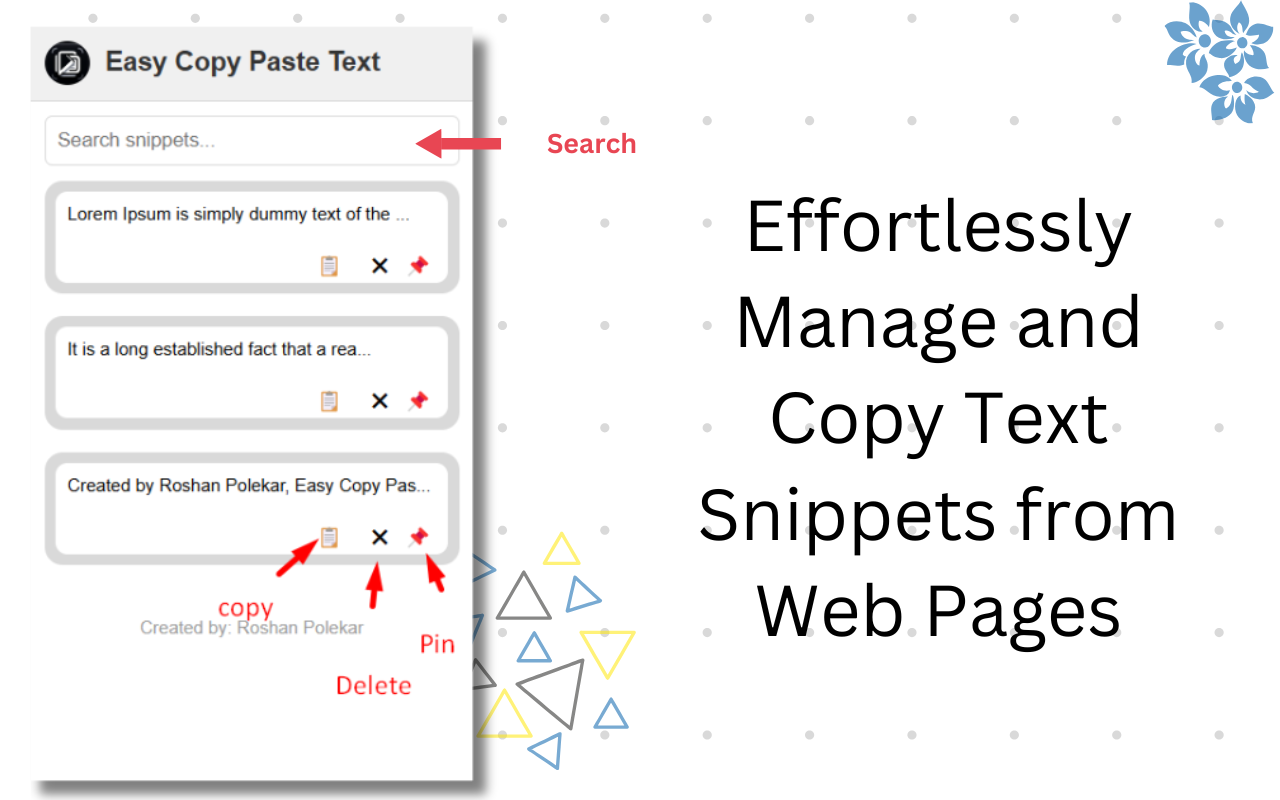 Easy Copy Paste Text chrome谷歌浏览器插件_扩展第1张截图