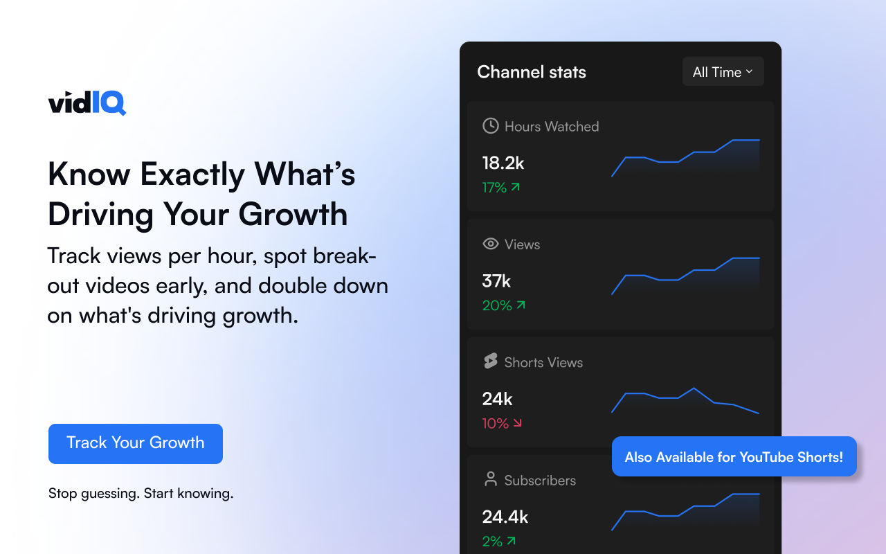 vidIQ Vision for YouTube chrome谷歌浏览器插件_扩展第2张截图