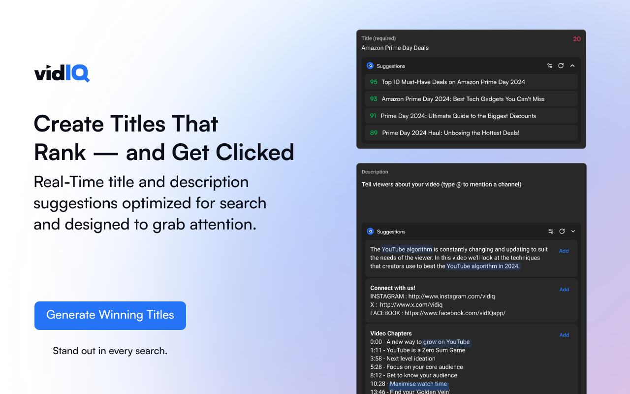 vidIQ Vision for YouTube chrome谷歌浏览器插件_扩展第4张截图