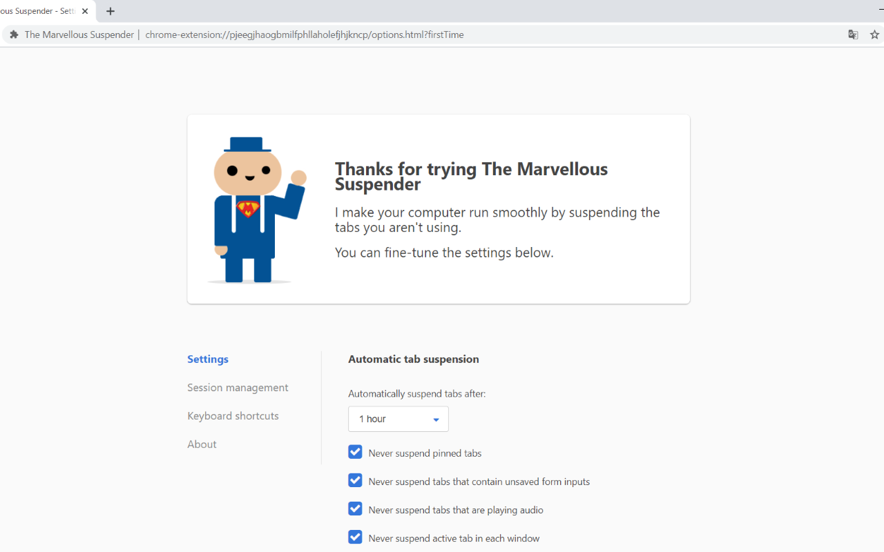 The Marvellous Suspender chrome谷歌浏览器插件_扩展第4张截图