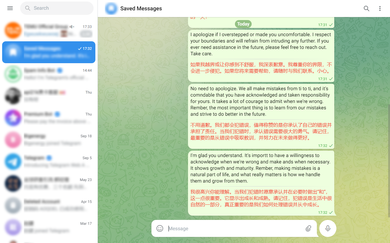 Telegram™实时翻译 chrome谷歌浏览器插件_扩展第2张截图