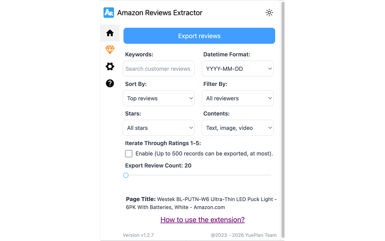 Amazon Reviews Extractor chrome谷歌浏览器插件_扩展第1张截图