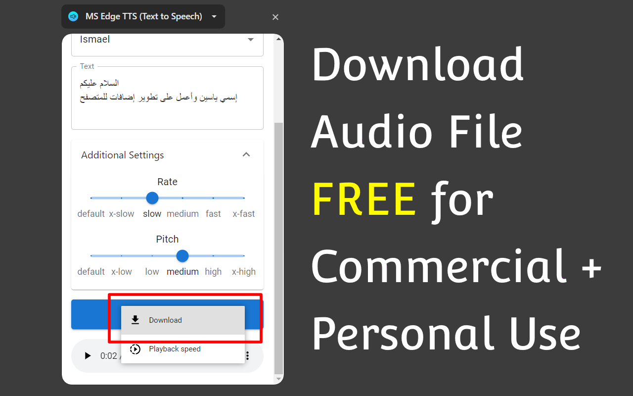 MS Edge TTS (Text to Speech) chrome谷歌浏览器插件_扩展第5张截图