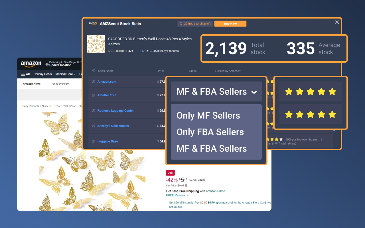AMZScout Stock Stats chrome谷歌浏览器插件_扩展第1张截图