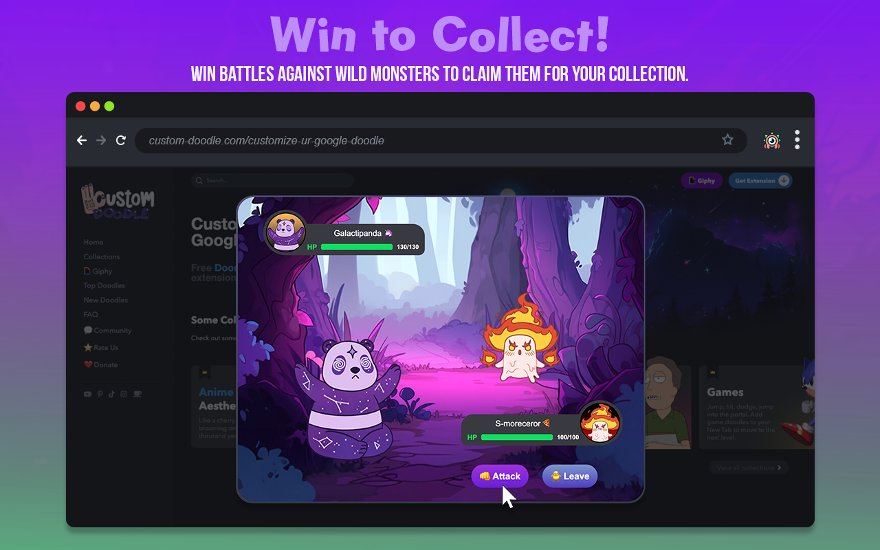 Bro-Mon 🐾 浏览器怪兽 - 网页冲浪游戏 chrome谷歌浏览器插件_扩展第2张截图