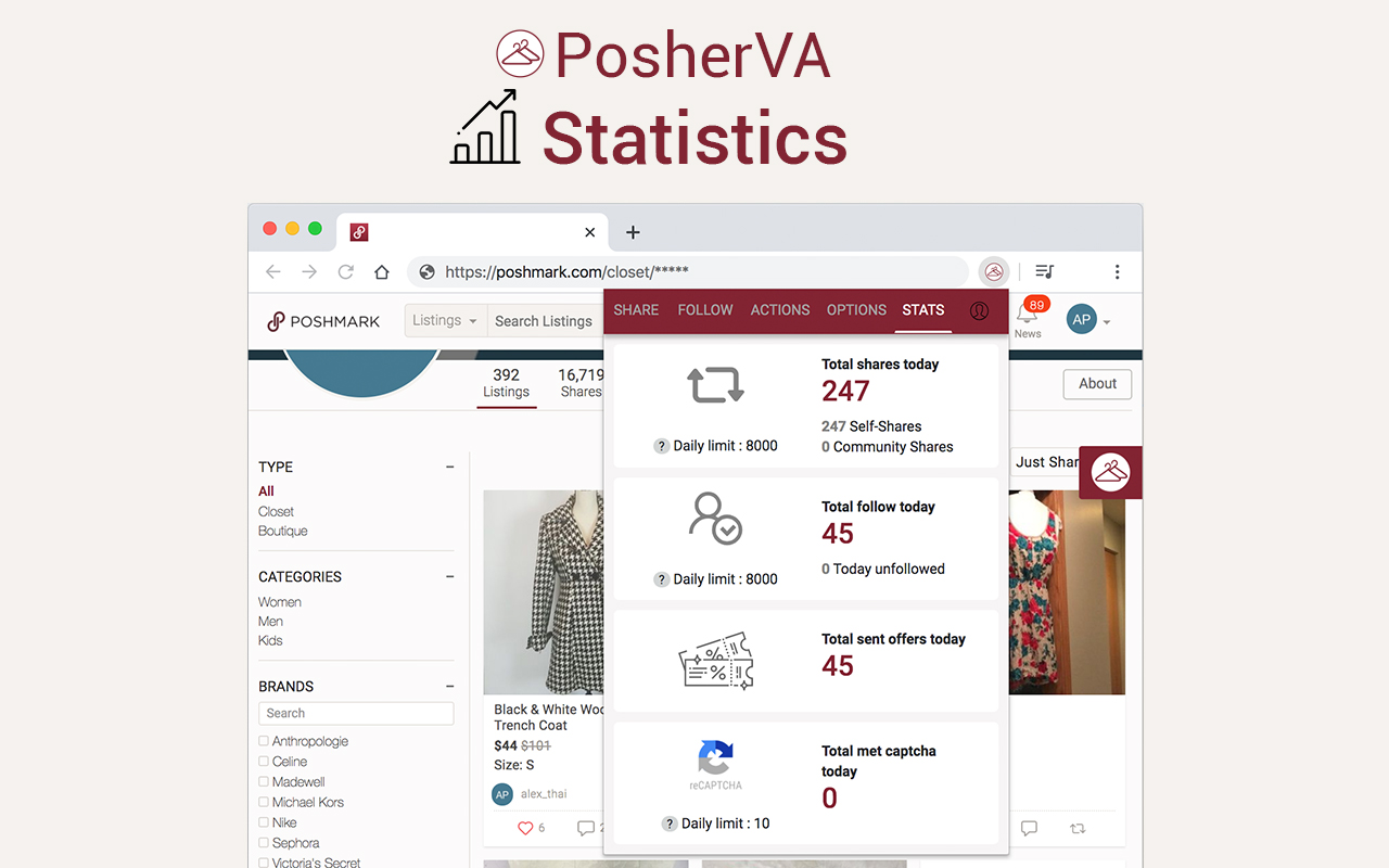 Poshmark | PosherVA chrome谷歌浏览器插件_扩展第1张截图