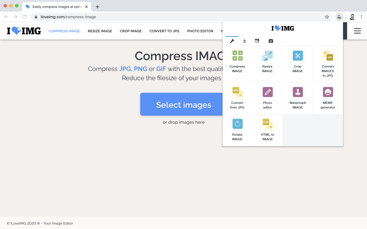 Image Editor & Tools - iLoveIMG chrome谷歌浏览器插件_扩展第1张截图