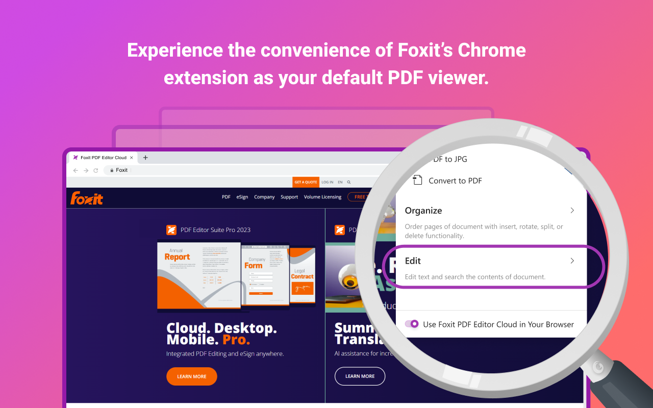 Foxit PDF Editor Cloud: Edit and Convert chrome谷歌浏览器插件_扩展第1张截图