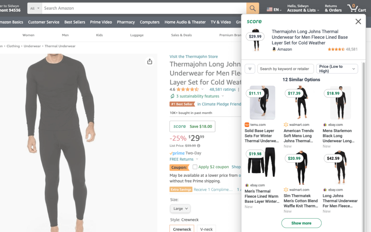 Score App - Compare prices as you shop. chrome谷歌浏览器插件_扩展第1张截图