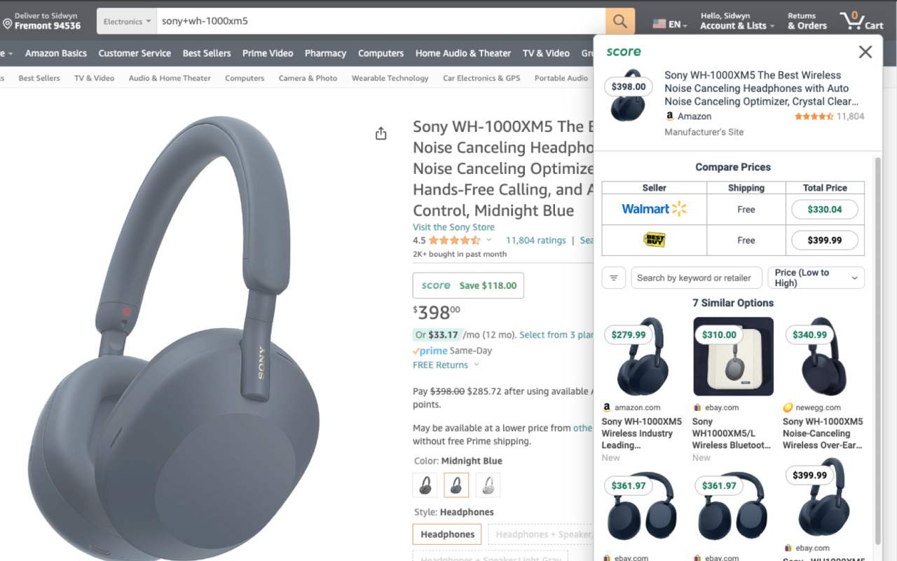 Score App - Compare prices as you shop. chrome谷歌浏览器插件_扩展第4张截图