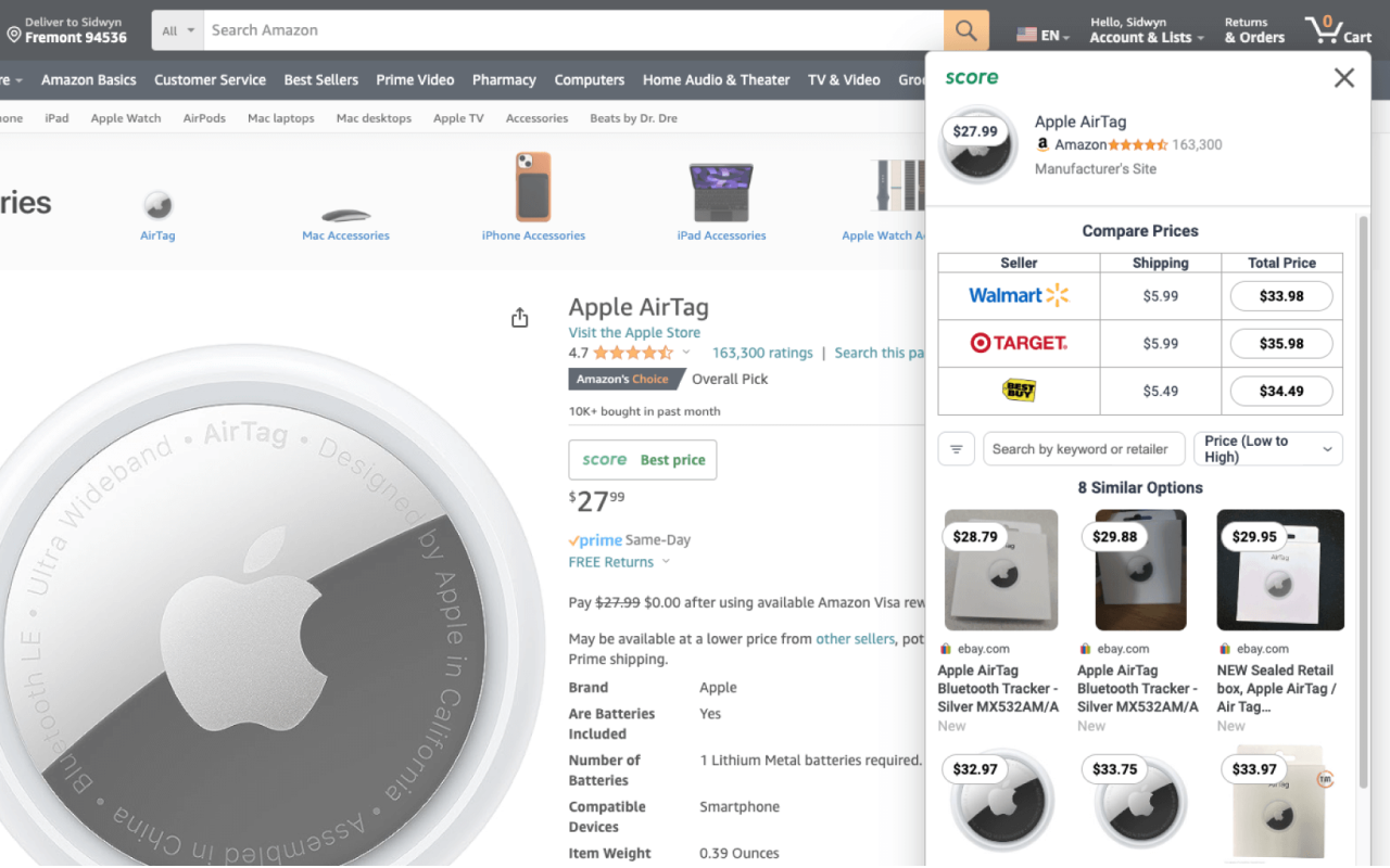 Score App - Compare prices as you shop. chrome谷歌浏览器插件_扩展第5张截图