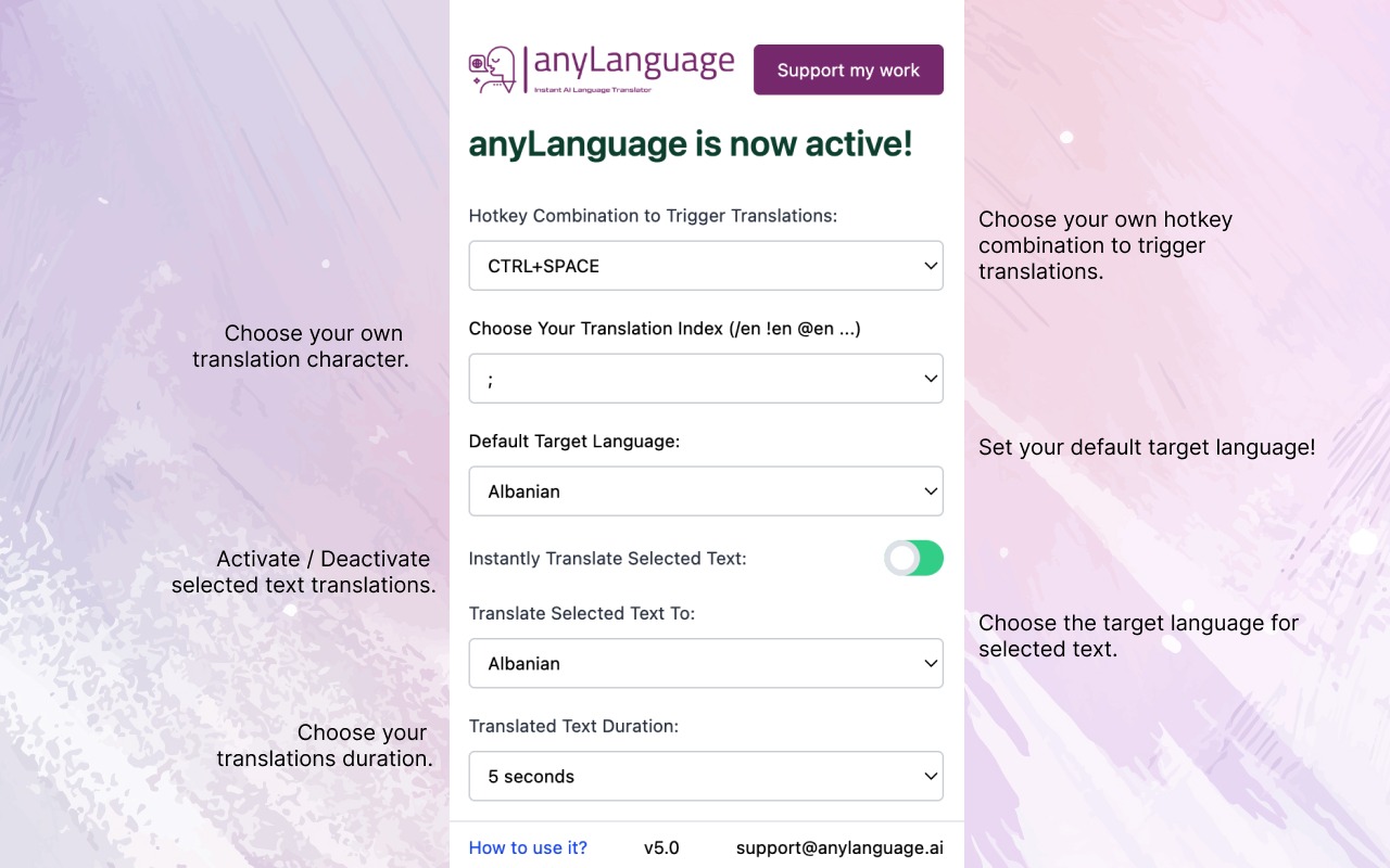 anyLanguage.ai - Instant Language Translator chrome谷歌浏览器插件_扩展第2张截图