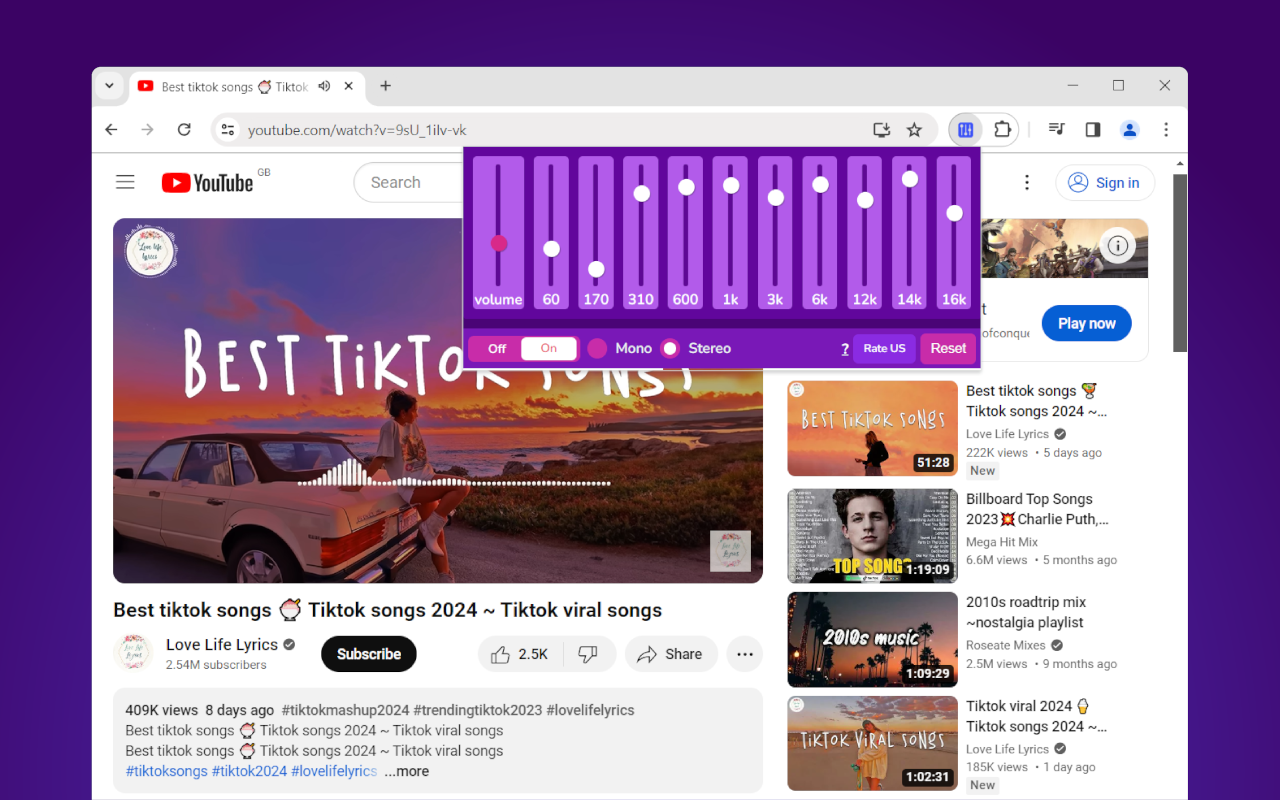 Audio Equalizer - EQ chrome谷歌浏览器插件_扩展第1张截图