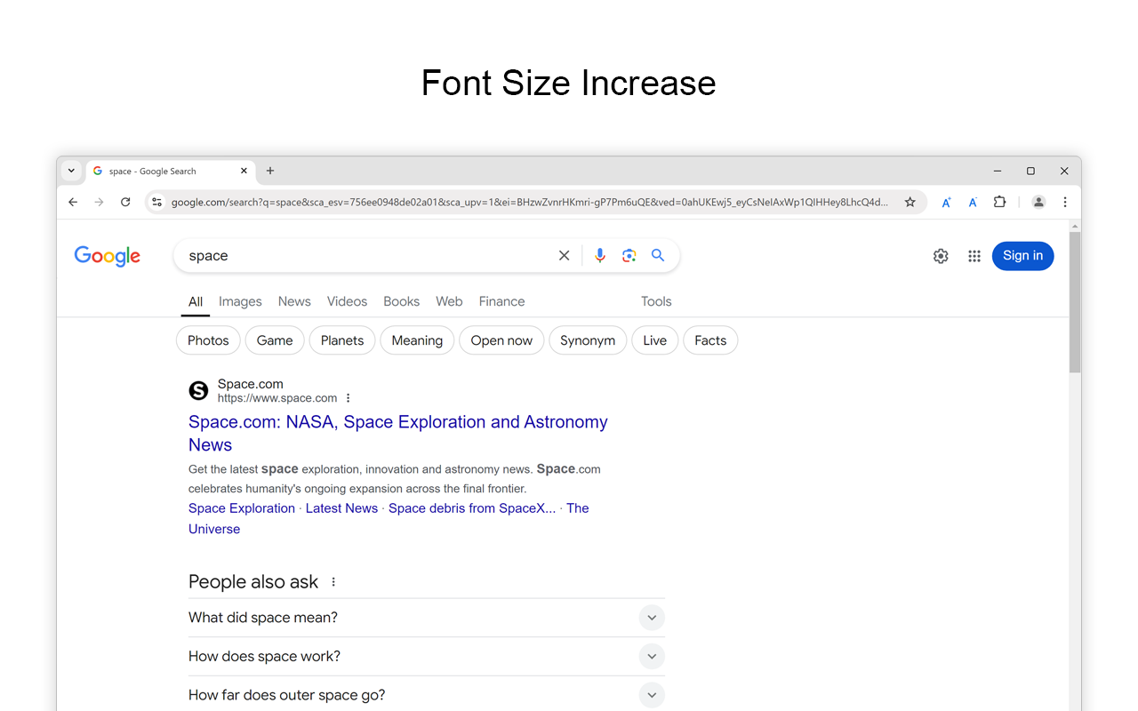Font Size Increase for Google Chrome chrome谷歌浏览器插件_扩展第2张截图