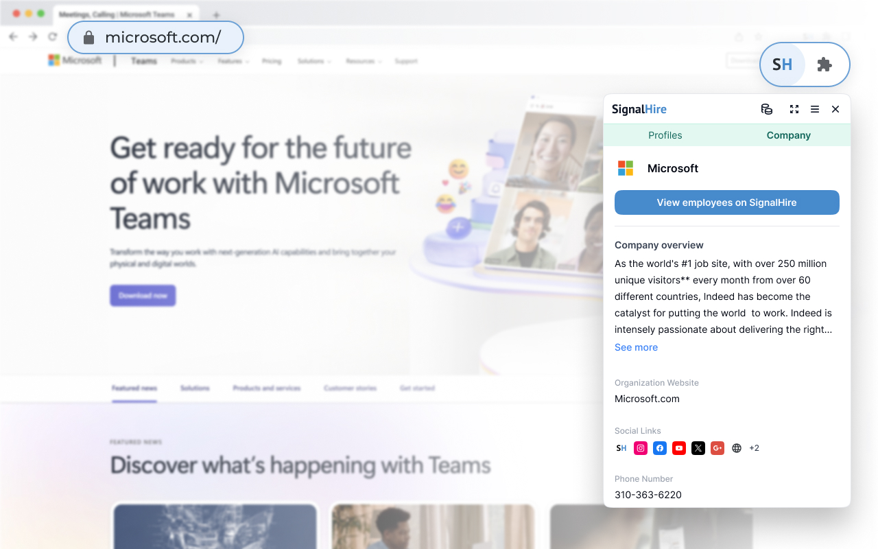 SignalHire - find email or phone number chrome谷歌浏览器插件_扩展第1张截图