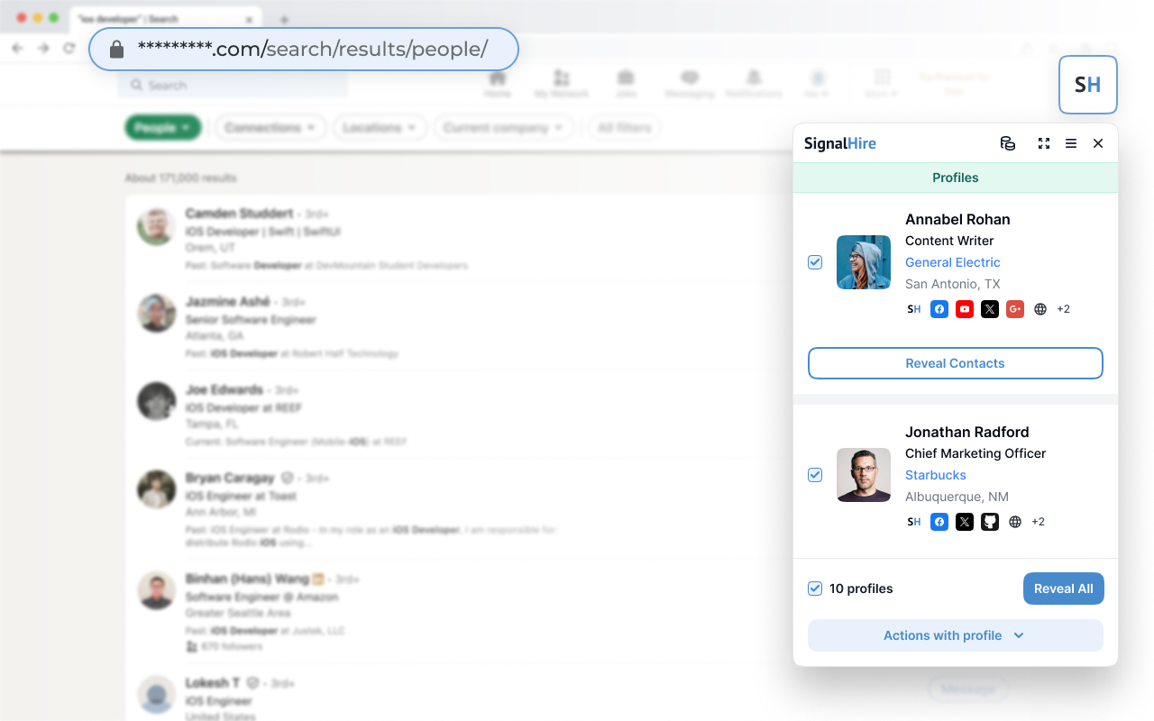 SignalHire - find email or phone number chrome谷歌浏览器插件_扩展第4张截图