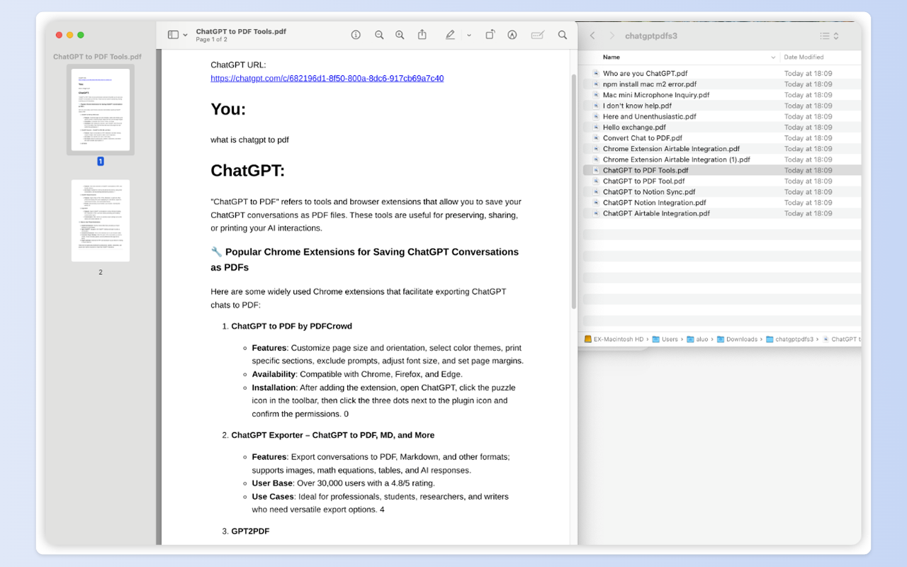 ChatGPT to PDF - 一键导出与批量保存 chrome谷歌浏览器插件_扩展第2张截图