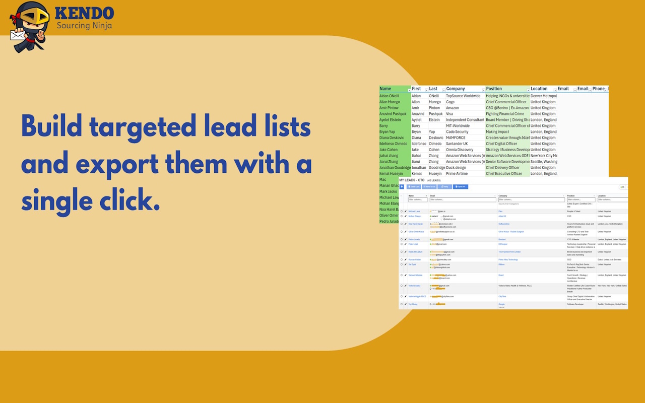 Email Finder-Kendo Sourcing Ninja chrome谷歌浏览器插件_扩展第2张截图