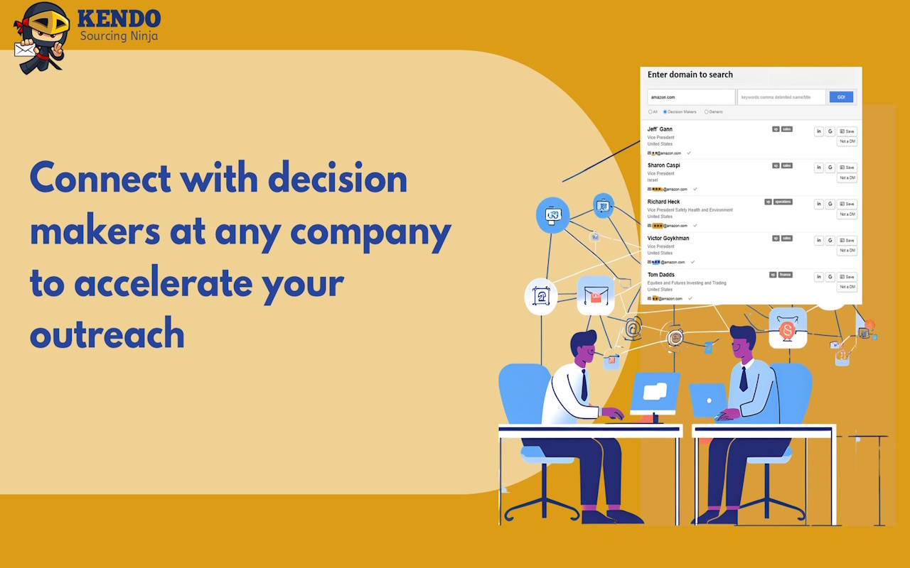 Email Finder-Kendo Sourcing Ninja chrome谷歌浏览器插件_扩展第3张截图
