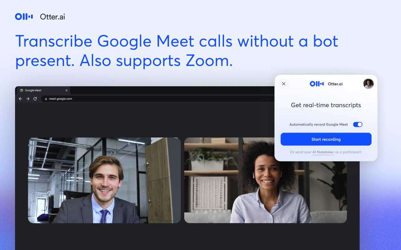 Otter.ai: Record & Transcribe Meetings - Google Meet & Web Audio chrome谷歌浏览器插件_扩展第4张截图
