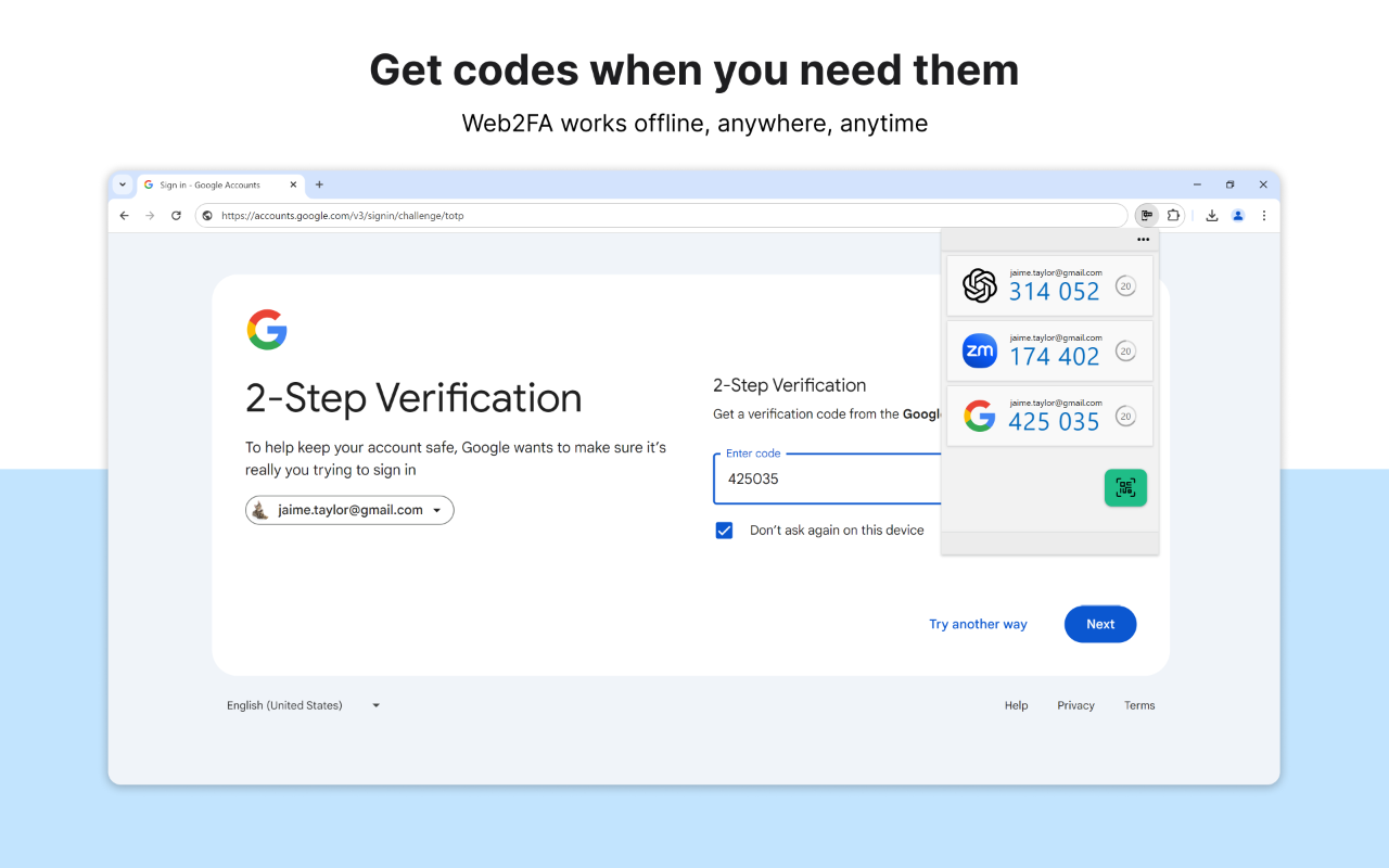 Web2FA - Authenticator chrome谷歌浏览器插件_扩展第4张截图